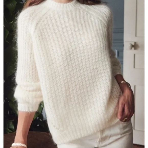 Sezane Dwell Jumper Knit Sweater, Size Medium, Color Ecru - Picture 2 of 3